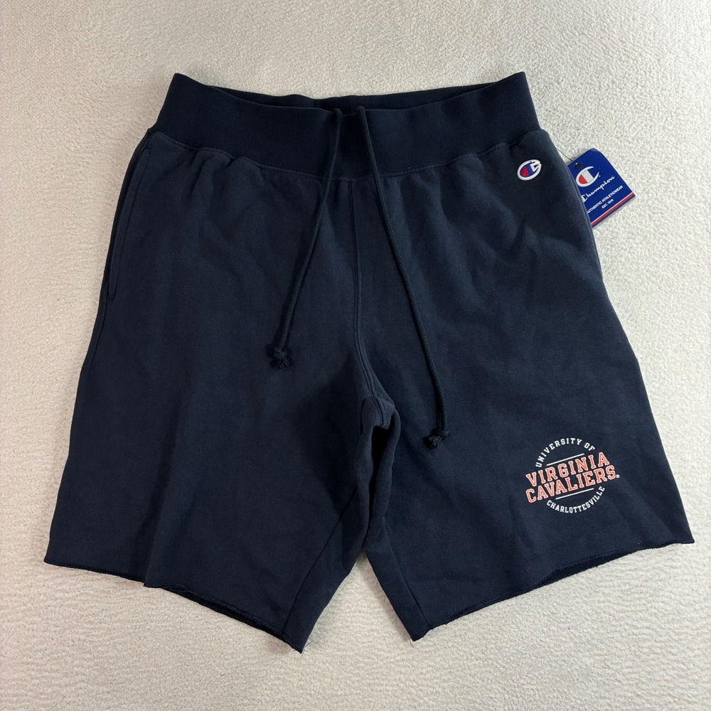 Champion Virginia Cavaliers Short Men L Blue Sweat Fleece Stretch University NWT